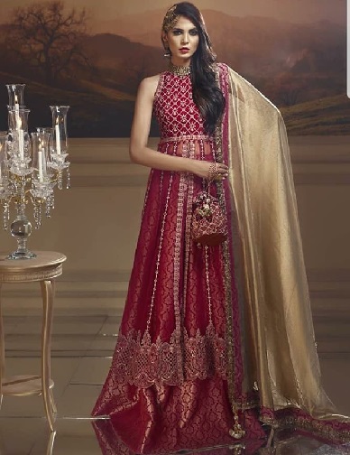 Maroon Lehenga Pakistanas: