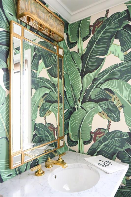 φύλλα φοίνικα τρισδιάστατες τοιχογραφίες τοίχου μπάνιο