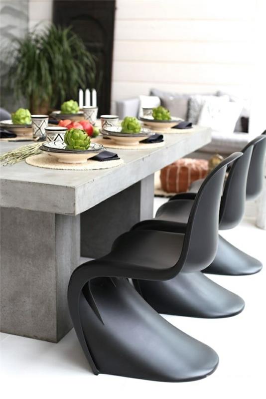 καρέκλα panton τραπεζαρία έπιπλα σχεδιαστών καρέκλες τσιμεντένιο τραπέζι