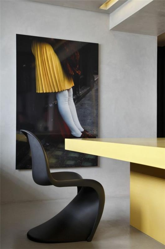 καρέκλα panton μαύρη καρέκλες σχεδιαστών επίπλων σχεδιασμού από τη Δανία
