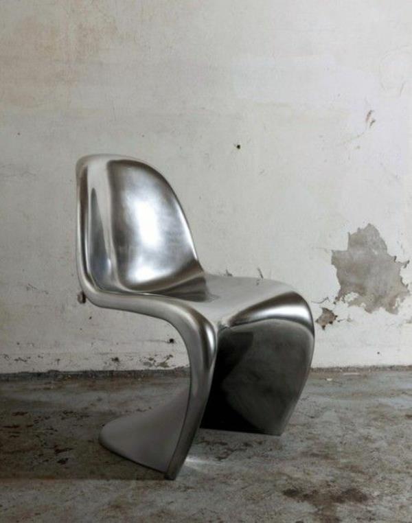 καρέκλα panton ασημένιες καρέκλες σχεδιαστών verner panton