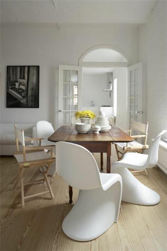 καρέκλα panton λευκές καρέκλες σχεδιαστών τραπεζαρία έπιπλα ξύλινα έπιπλα