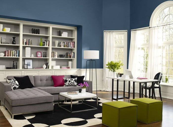 Cool Living Room Paint Color Μοντέρνο σαλόνι με μπλε ιδέες χρώματος χρώματος Ιδέες βαφής δωματίου - Σχεδιασμός τραπεζιού σαλονιού