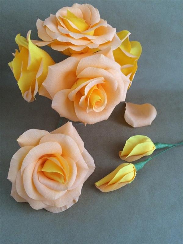 χαρτί λουλούδια tinker κίτρινα τριαντάφυλλα τέχνη χαρτιού