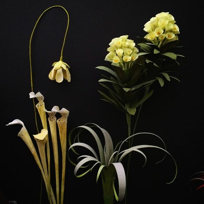 χάρτινα λουλούδια χαρτί λουλούδια τέχνης πτυσσόμενα κίτρινα λουλούδια