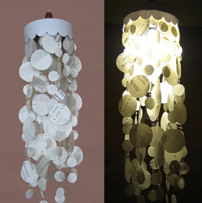 χάρτινα φωτιστικά κρεμαστά φανάρια diy δημιουργικά παλιά βιβλία εφημερίδες