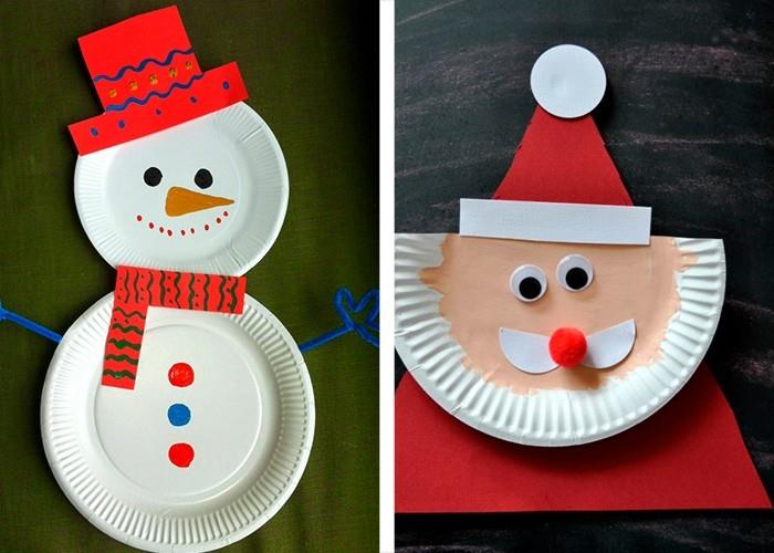χάρτινα πιάτα κάνουν χριστουγεννιάτικες χειροτεχνίες με παιδιά