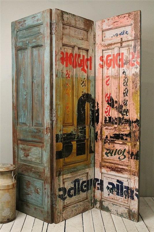 οθόνες diy ιδέες διαχωριστικά δωματίων παλιές ξύλινες πόρτες vintage