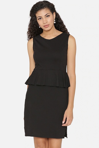Kolsuz Peplum Parti Elbise