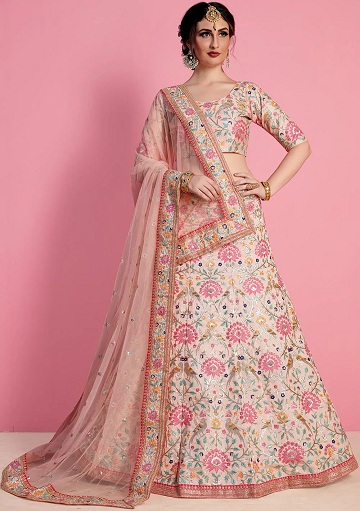 Sanat İpek Parti Giyimi Lehenga Choli