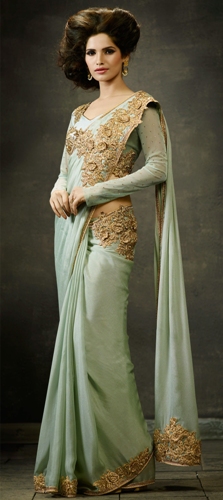 Parti Kıyafeti Sarees-Geleneksel Hint Partisi Kıyafeti Saree