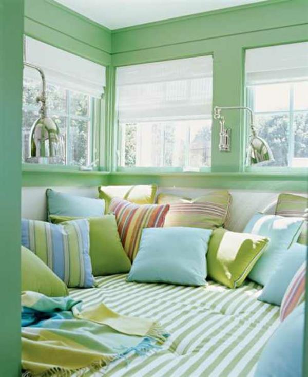 παστέλ χρώματα ιδέα σχεδιασμός ρίγες υπνοδωμάτιο