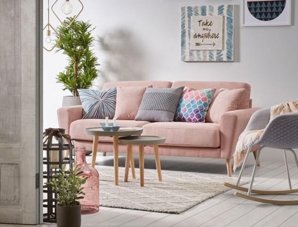 παστέλ χρώμα ρίξτε μαξιλάρια ιδέες σαλόνι καναπέ