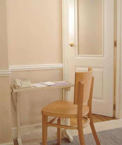 παστέλ χρώματα καλούπια τοίχου ιδέα τηλέφωνο σετ καρέκλα ξύλο
