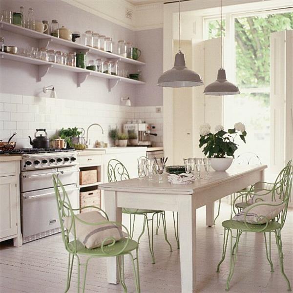 παστέλ πράσινες καρέκλες για την κουζίνα