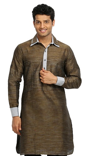 Vyrų Pathani Kurta - auksinė