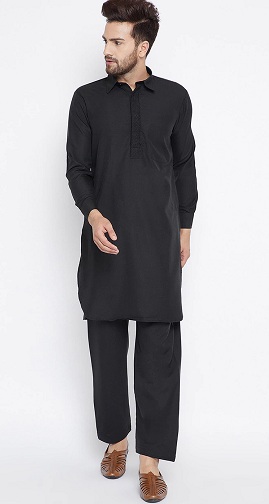 Kısa Pathani Slim Fit Kurta