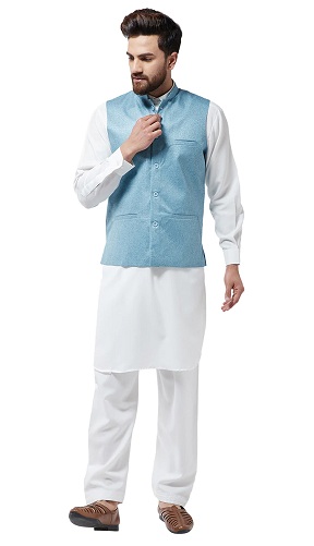 Pathani Kurta Düğün İçin Ceketli