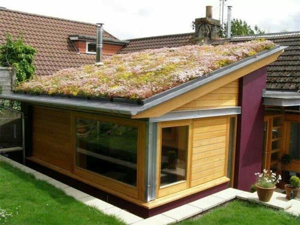 ιδέες σχεδιασμού βεράντας υπόστεγο green roof garden