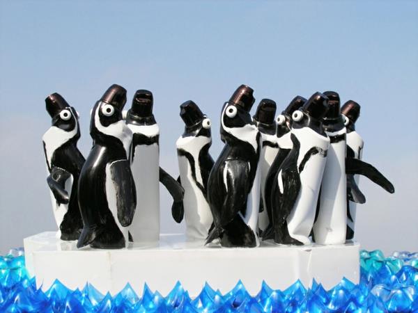 πλαστικά μπουκάλια πιγκουίνοι τέχνης