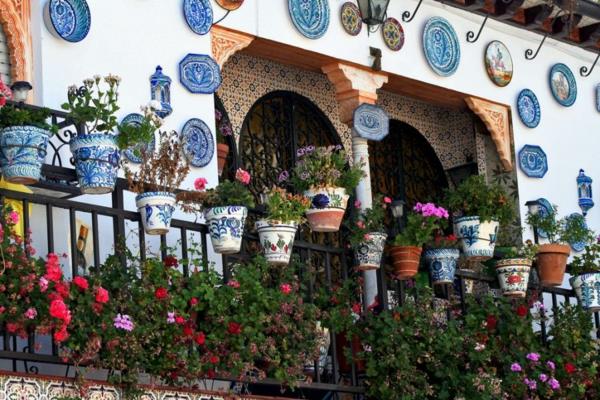 φυτά για το μπαλκόνι κρεμούν ροζ πλάκες τοίχου