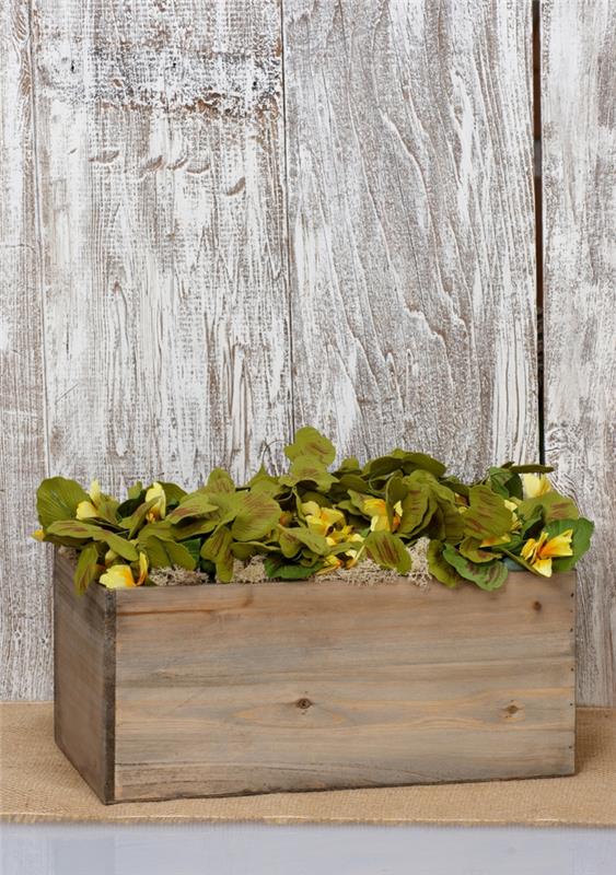 ξύλινο φυτικό κουτί κομψή διακόσμηση φυτών