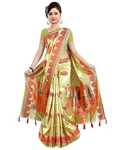 Phulkari İpek Sari