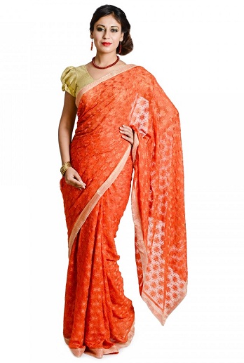 Phulkari Şifon Sari