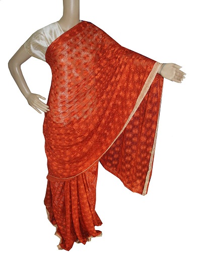 Pencap Phulkari Saree
