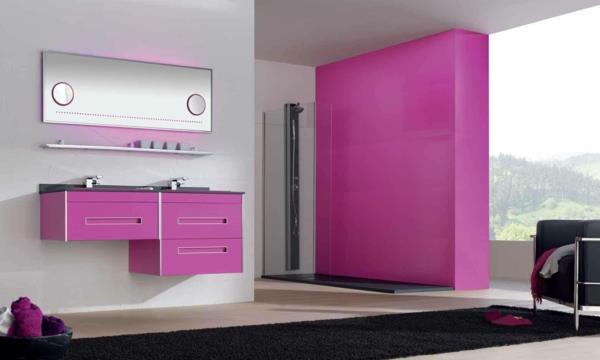 βαφή ροζ τοίχου ιδέες βαφής σχεδιασμός τοίχου με χρωματική προφορά τοίχου