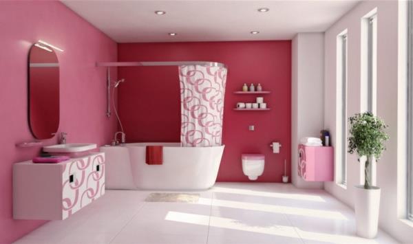 ροζ βαφή τοίχου βαφή τοίχων μπάνιου τοίχοι μπάνιου