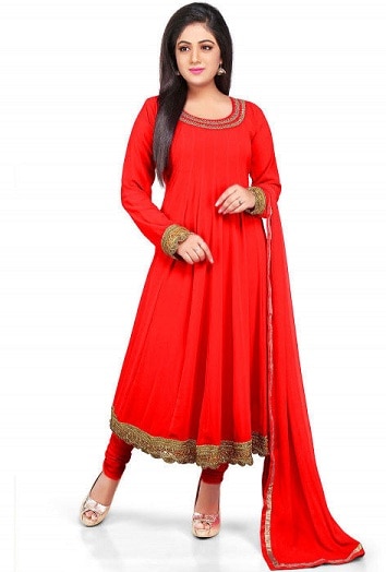 Bordürlü Sade Salwar Kameez Tasarımları