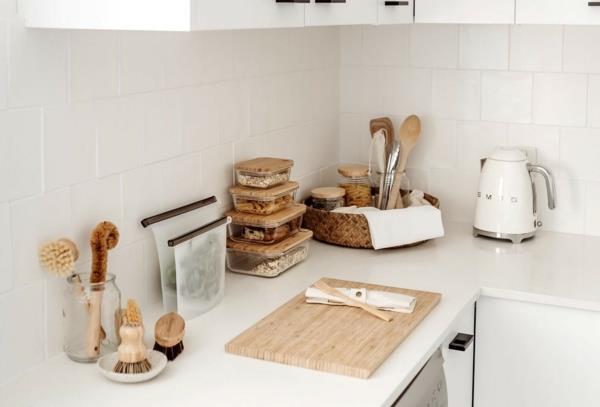 κουζίνα χωρίς πλαστικό βιώσιμη κουζίνα σχεδιασμός σκευών κουζίνας ξύλο