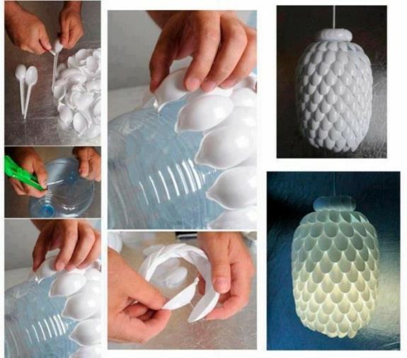 πλαστικοί λοβοί deco ιδέες πολυέλαιος κάνουν DIY ιδέες για ενήλικες