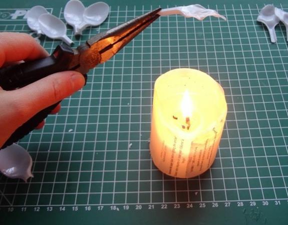 πλαστικές κουτάλες σε σχήμα κερί ιδέες χειροτεχνίας