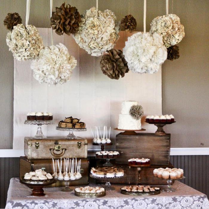 pompoms tinker μόνη σας diy διακόσμηση τραπέζι διακοσμήσεις γενέθλια vintage