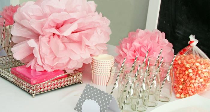 pompoms μόνοι σας tinker ροζ ροζ pompom γενέθλια diy ιδέες διακόσμησης
