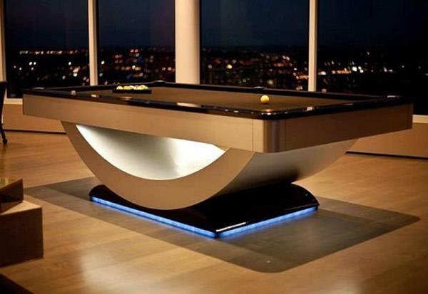 Τραπέζια μπιλιάρδου φουτουριστικός σχεδιασμός με ενσωματωμένα φώτα