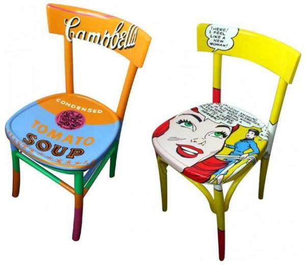 pop art διαθέτει καρέκλες σχεδιαστών pop art