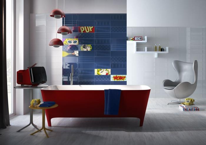 pop art χαρακτηριστικά επιπλωμένα παραδείγματα ζωντανές ιδέες deco ιδέες σαλόνι τίτλος πολύχρωμο μπάνιο
