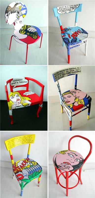 pop art διαθέτει καρέκλες σχεδιαστών εσωτερικού σχεδιασμού