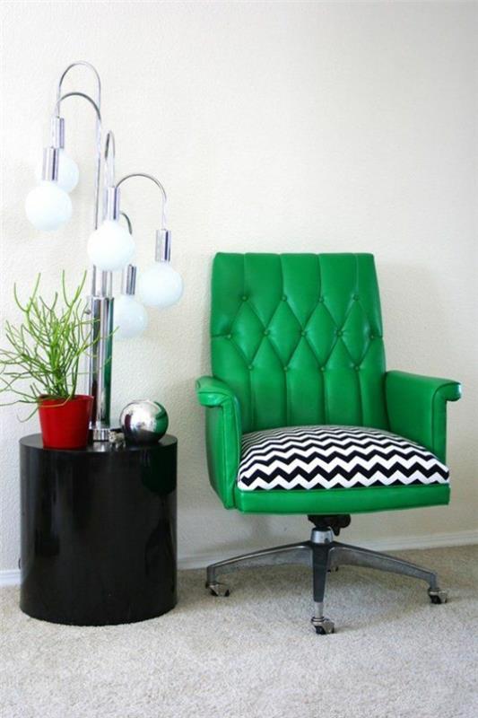 pop art διαθέτει εσωτερική διακόσμηση ταπετσαρισμένη πολυθρόνα πράσινο μοτίβο chevron