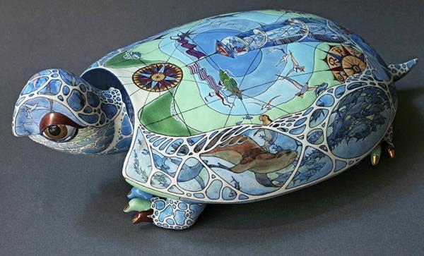 πορσελάνινα ειδώλια χελώνα ζωγραφισμένα πολύχρωμα