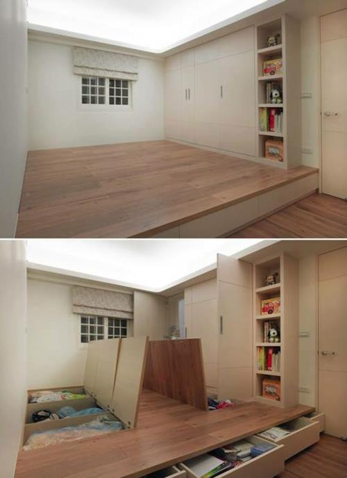 DIY ιδέες διαβίωσης για την αποθήκευση στο δάπεδο του σπιτιού σας