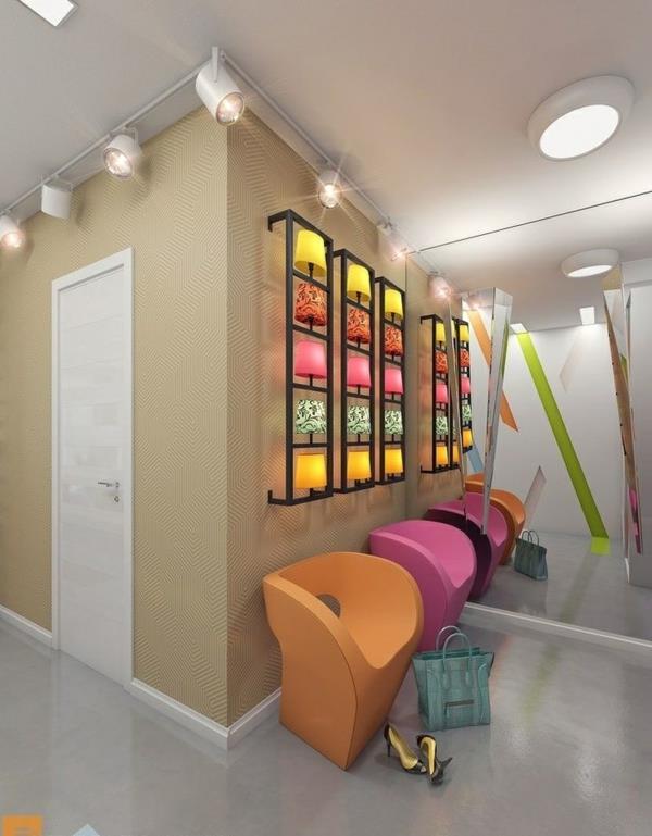 υπέροχες ιδέες διαβίωσης για πολύχρωμες λάμπες στο διάδρομο