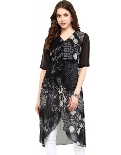 Baskılı Lale Kurti
