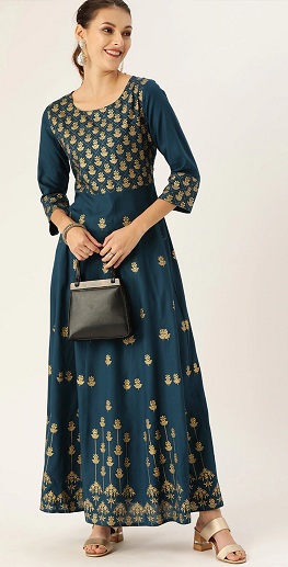 Uzun Baskılı A Line Kurti