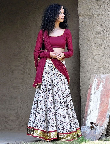 Blok Baskı Lehenga