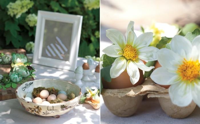 πουριστική Πασχαλινή διακόσμηση φτιάξτε μόνοι σας πασχαλινά αυγά βρύα λουλούδια