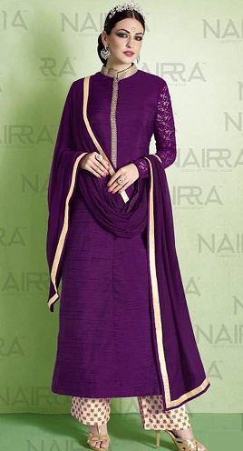 Violetinė Salwar Kameez - Achkan stiliaus